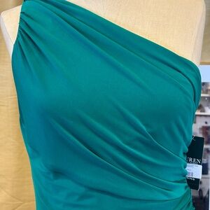 Lauren Ralph Lauren One-Shoulder Green Dress